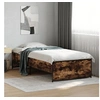 Image de Bedframe bewerkt hout en metaal gerookt eikenkleurig 90x200 cm845243