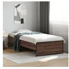 Image de Bedframe bewerkt hout en metaal bruin eikenkleurig 90x190 cm845250