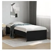 Image de Cadre de lit noir 75x190 cm bois d'ingénierie et métal, meubles de chambre, sommier,, lit, lit simple 845251