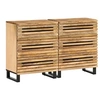 Image de Buffets 2 pcs 60x34x75 cm bois de manguier massif brut 3217078
