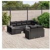 Image de Salon de jardin modulable resine tressee noir 11 pieces x 65.5 x 69 8 personnes