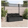 Image de Salon de jardin modulable 3 pieces 3 personnes resine tressee 62 x 55 x 69 cm noir
