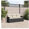 Image de Salon de jardin modulable resine tressee noir 3 pieces x 61.5 x 69 3 personnes