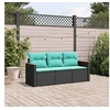 Image de Salon de jardin modulable - Lot de 3 pièces - Résine tressée - Noir