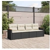 Image de Salon de Jardin avec Coussins 4 pcs, Canapés de Terrasse, Ensemble de Meubles de Patio, Mobilier d'Extérieur, Noir 3225769