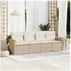Image de Salon de jardin modulable resine tressee beige 4 pieces x 61.5 x 69 4 personnes