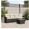 Image de Salon de Jardin avec Coussins 5 pcs, Canapés de Terrasse, Ensemble de Meubles de Patio, Mobilier d'Extérieur, Noir 3225776