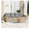 Image de Salon de jardin modulable resine tressee beige 4 personnes 62 x 55 x 69 cm 5 pieces