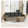 Image de Salon de jardin modulable resine tressee gris 5 pieces 62 x 55 x 69 4 personnes