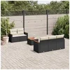 Image de Salon de jardin modulable resine tressee noir 6 pieces x 61.5 x 69 5 personnes