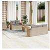 Image de Salon de jardin modulable resine tressee beige 6 pieces x 61.5 x 69 5 personnes