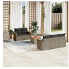 Image de Salon de jardin modulable 6 pieces resine tressee 5 personnes 62 x 55 x 69 cm gris