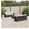 Image de 7 pieces salon de jardin modulable resine tressee noir 62 x 55 x 69 6 personnes
