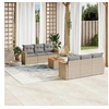 Image de Salon de jardin modulable resine beige 7 pieces 62 x 55 x 69 cm 6 personnes