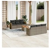Image de Salon de jardin modulable rotin gris 7 pieces x 61.5 x 69 6 personnes