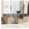 Image de Salon de jardin modulable beige 6 personnes resine tressee 62 x 62 x 69 cm 7 pieces
