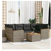Image de Salon de Jardin avec Coussins 7 pcs, Canapés de Terrasse, Ensemble de Meubles de Patio, Mobilier d'Extérieur, Gris 3225801