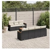 Image de Salon de jardin modulable noir 8 pieces resine tressee 62 x 55 x 69 cm 7 personnes