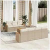 Image de Salon de jardin modulable 8 pieces resine tressee beige 62 x 55 x 69 cm 7 personnes