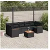 Image de Salon de jardin modulable 7 personnes 8 pieces noir 62 x 62 x 69 cm resine tressee