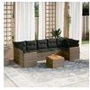 Image de Salon de Jardin avec Coussins 8 pcs, Canapés de Terrasse, Ensemble de Meubles de Patio, Mobilier d'Extérieur, Gris 3225815