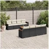 Image de Salon de Jardin avec Coussins 9 pcs, Canapés de Terrasse, Ensemble de Meubles de Patio, Mobilier d'Extérieur, Noir 3225818