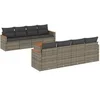 Image de Salon de jardin modulable resine tressee 8 personnes gris 62 x 55 x 69 cm 9 pieces