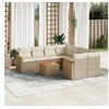 Image de Salon de jardin modulable 9 pieces 8 personnes beige 62 x 62 x 69 cm resine tressee