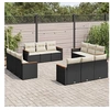 Image de Salon de Jardin avec Coussins 12 pcs, Canapés de Terrasse, Ensemble de Meubles de Patio, Mobilier d'Extérieur, Noir 3225832