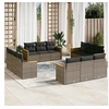 Image de Salon de Jardin avec Coussins 12 pcs, Canapés de Terrasse, Ensemble de Meubles de Patio, Mobilier d'Extérieur, Gris 3225836