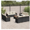 Image de Salon de Jardin avec Coussins 13 pcs, Canapés de Terrasse, Ensemble de Meubles de Patio, Mobilier d'Extérieur, Noir 3225839