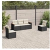 Image de Salon de Jardin avec Coussins 5 pcs, Canapés de Terrasse, Ensemble de Meubles de Patio, Mobilier d'Extérieur, Noir 3225846