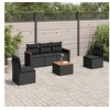 Image de Salon de jardin modulable resine tressee 5 personnes noir 62 x 55 x 69 cm 6 pieces