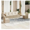 Image de Salon de jardin modulable resine tressee beige 6 personnes 62 x 55 x 69 cm 6 pieces