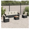 Image de 7 pieces resine tressee 6 personnes noir 62 x 55 x 69 salon de jardin modulable