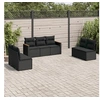 Image de Salon de Jardin avec Coussins 7 pcs, Canapés de Terrasse, Ensemble de Meubles de Patio, Mobilier d'Extérieur, Noir 3225873
