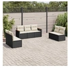 Image de Salon de jardin modulable resine tressee noir 7 pieces 62 x 55 x 69 7 personnes