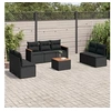 Image de Noir 7 personnes resine tressee salon de jardin modulable 62 x 55 x 69 8 pieces