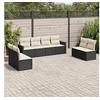 Image de Salon de Jardin avec Coussins 8 pcs, Canapés de Terrasse, Ensemble de Meubles de Patio, Mobilier d'Extérieur, Noir 3225888