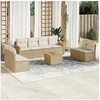 Image de Salon de jardin modulable beige 8 personnes 9 pieces 62 x 55 x 69 cm resine tressee