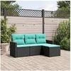 Image de Salon de jardin modulable - Lot de 4 pièces - GENERIQUE résine tressée noir