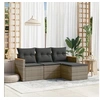 Image de Salon de Jardin avec Coussins 4 pcs, Canapés de Terrasse, Ensemble de Meubles de Patio, Mobilier d'Extérieur, Gris 3225906