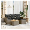 Image de Salon de jardin modulable resine tressee gris 5 pieces x 61.5 x 69 4 personnes