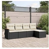 Image de Salon de Jardin avec Coussins 5 pcs, Canapés de Terrasse, Ensemble de Meubles de Patio, Mobilier d'Extérieur, Noir 3225916