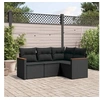 Image de Salon de jardin modulable resine tressee noir 4 pieces 62.0 x 62 x 69 4 personnes