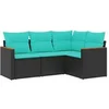 Image de Salon de jardin modulable GENERIQUE - Lot de 4 pièces - Résine tressée noire - 1 table + 1 canapé - 62x62x69 cm