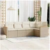 Image de Salon de jardin modulable rotin beige 5 pieces x 61.5 x 69 5 personnes