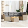 Image de Salon de jardin modulable resine tressee beige 6 pieces x 61.5 x 69 5 personnes