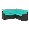 Image de Salon de jardin modulable GENERIQUE resine tressee noir 5 pieces 62 x 62 x 69 cm