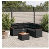 Image de Salon de jardin modulable resine tressee noir 6 pieces x 61.5 x 69 5 personnes